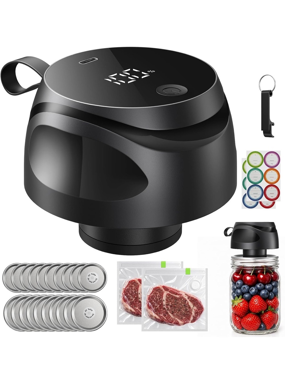 Mason jar vacuum sealer